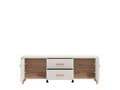 Dariqon Cashmere and Oak Effect 60-inch TV Unit with Storage for Modern Living Spaces - UK Luxury Furniture